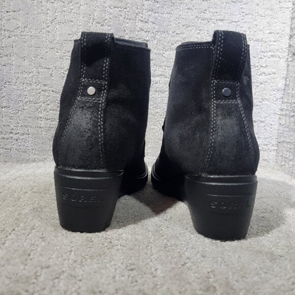 Sorel Toronto Women's US Size 9 Black Suede Lace Up Ankle Wedge Boots NL2115-010 - Picture 11 of 12